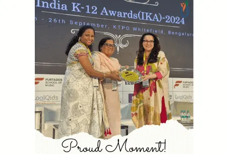 Ujjval World School receiving the Tech-Enabled Education Infrastructure Award